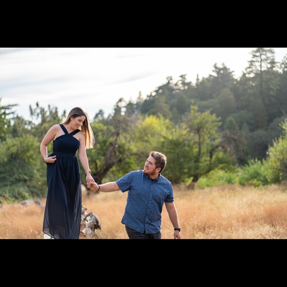 Lulus - Halter Dark Blue, Double Lined Maxi, Formal Dress, Size S - Picture 11 of 12
